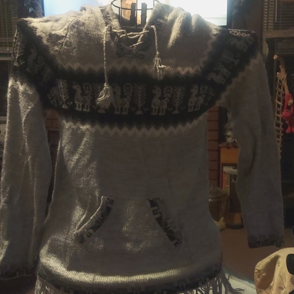 Hooded light sweater